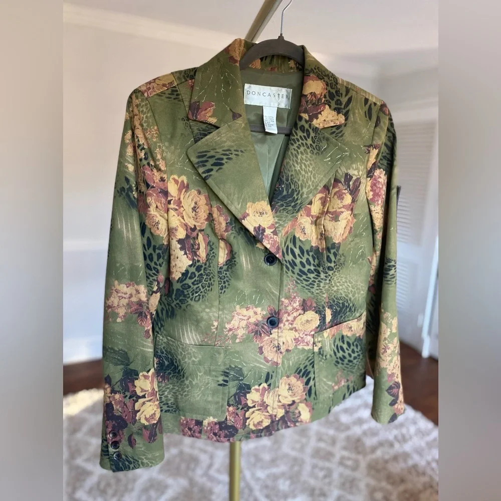 Vintage Doncaster Blazer Jacket Parisian Preppy Scandi Autumn Fall 100% Cotton